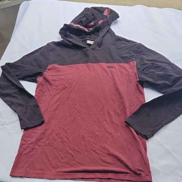 Vans Men's Two-Tone Hoodie Shirt - Red and Black - Picture 1 of 4